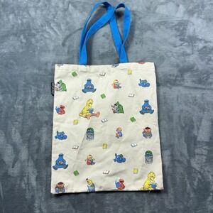 Sesame Street Reading Books Canvas Tote Book Bag Out Of Print 2020 Retro Art